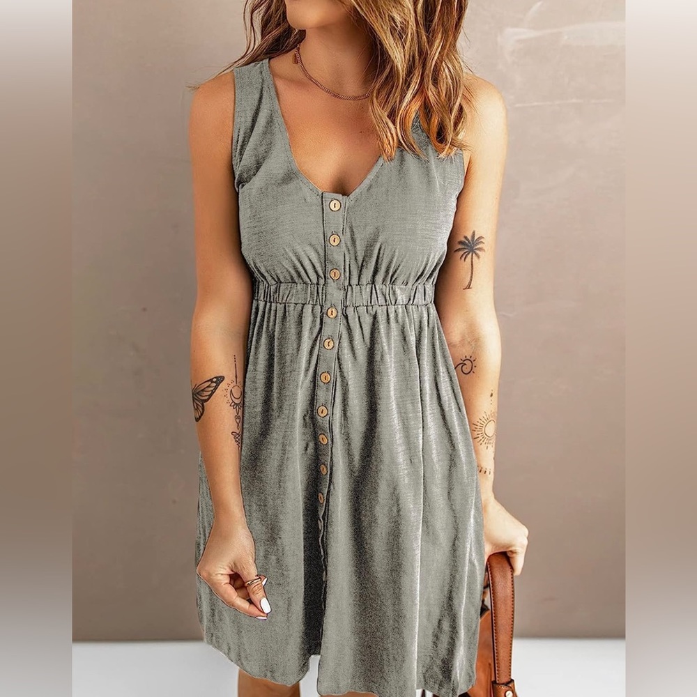 Sleeveless Summer Elastic Swing Tank Mini Dress